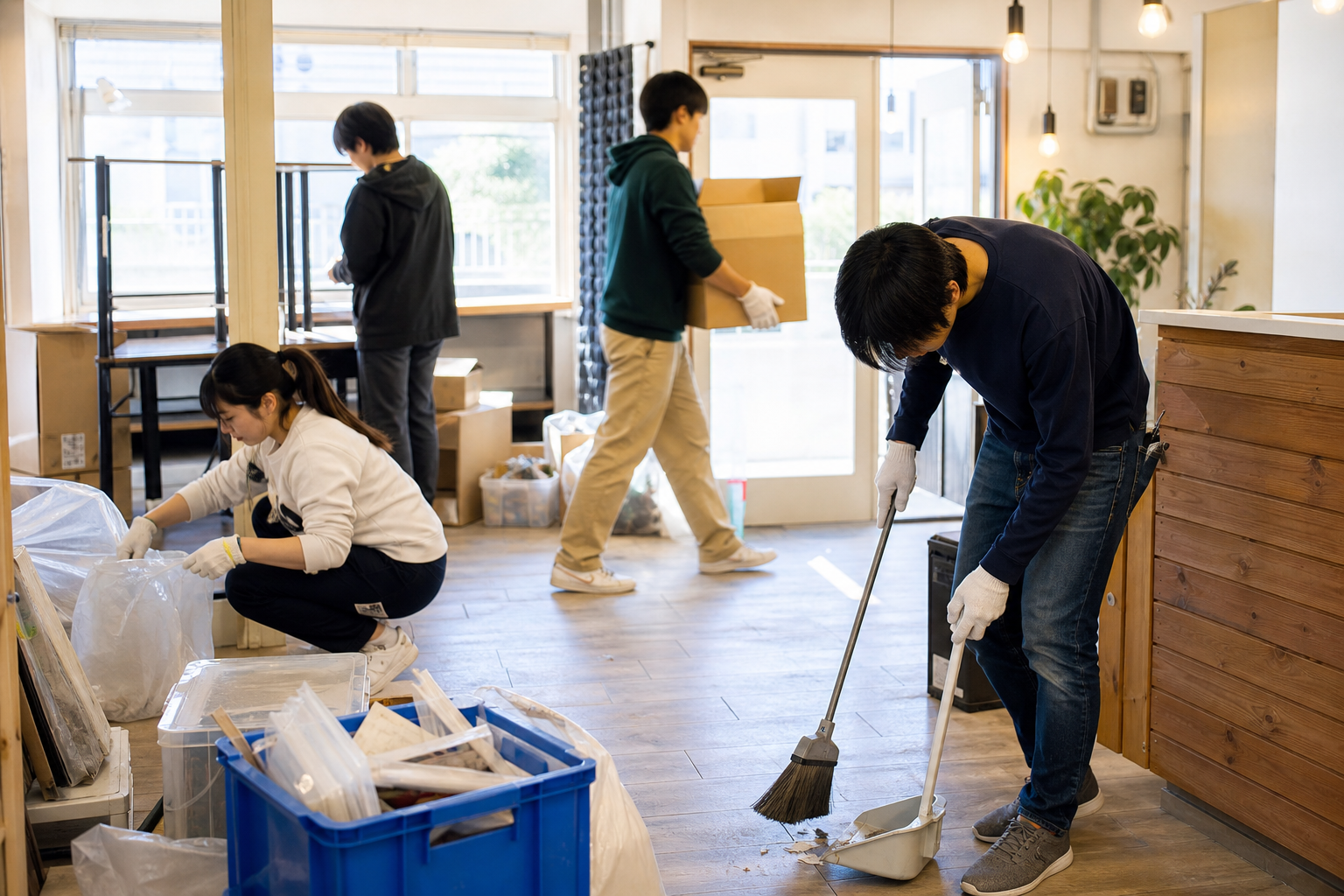 清掃作業中の様子